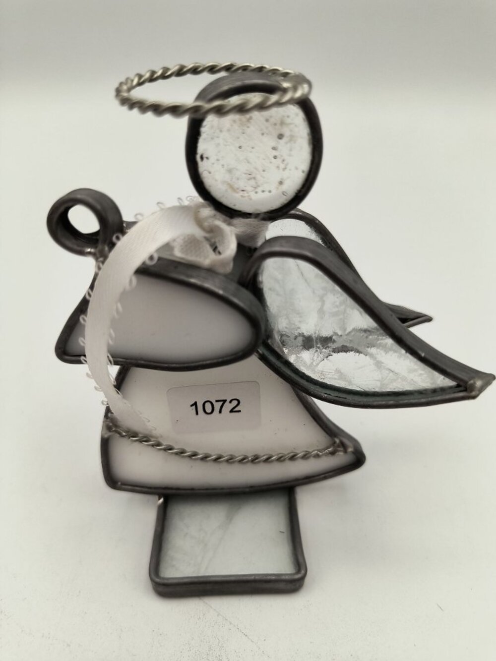 Stained Glass Angel Figurine With Ribbon Halo